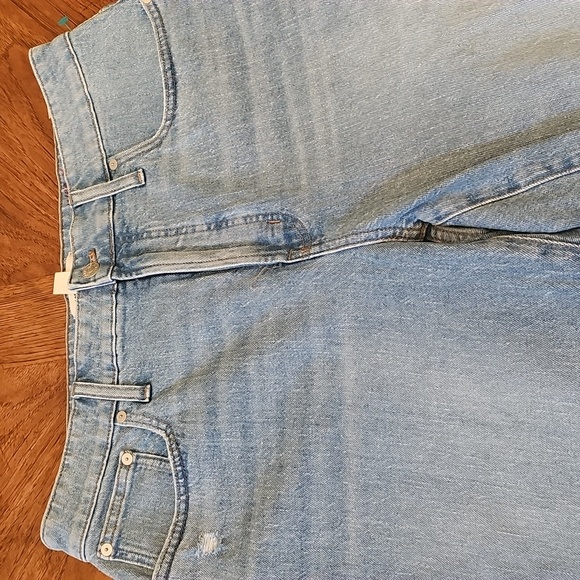 Madewell Light BNWT Fringe Curve Vintage Boho Distressed Oversize Jean Sz 32 - Picture 2 of 11